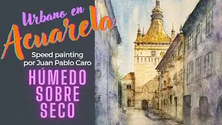¿Cómo hacer los detalles finales en una Acuarela urbana?