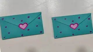how to make an envelope from a Heart shaped paper/Easy envelope /step by step