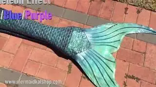 Colour Changing Silicone Mermaid Tail - Green/Blue/Purple