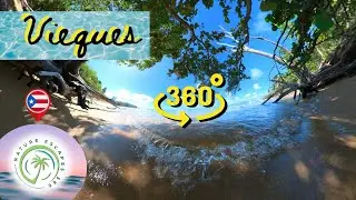 Dream relaxation beach Sceanic view in 360 video at Vieques Punta Arenas Beach Puerto Rico