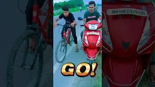 Kaun jeetega ? 🤯🇮🇳🔥 #cycling  vs #scooter  #shorts