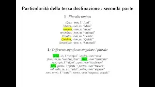 Particolarità della terza declinazione dei nomi in Latino : 