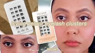 Trying VELOUR EYELASH CLUSTERS! eyelash extension dupes? better than KISS lash clusters?