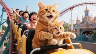 Mama Cat Works Hard at McDonald's to Take Kitten to Disneyland ❤️ #cat #cute