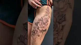 Flowers thigh tattoo #tattoo #tattoos #tattooing  #tattooartist #tattoo #tattoolife #youtubeshorts