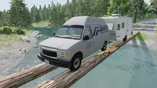 Cars vs Log Bridge #7 ~ BeamNG Drive