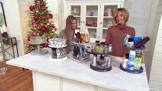 P.S. Home 2-Tier Adjustable Turntable with Organizers on QVC