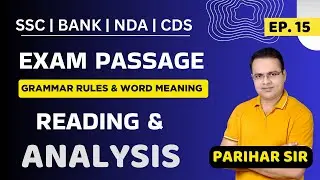 Exam Passage (15) (Grammar and Word Meaning ) SSC NDA CDS -  By Parihar Sir