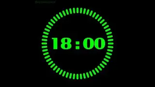 18 Minutes Countdown Timer with Alarm and Progress Visualizer - Radial Green