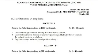 MPC-001 MAPC 1st Year Solved Assignment 2025 | IGNOU MAPC Complete Assignment Solution 2k25 Video