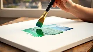 How to Paint Northern Lights in Acrylic/ Aurora Boriesil Acrylic Painting/ Acrylic Painting 