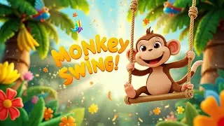 Monkey Swing Song 🐵 | Fun Jungle Nursery Rhyme for Kids | 3D Cartoon Sing-Along!