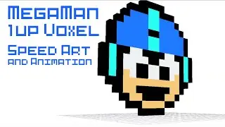 MegaMan 1up Voxel Speed Art and Animation by PXLFLX