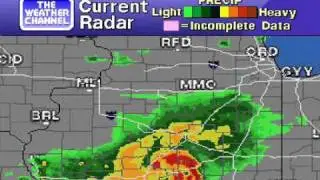 Severe Thunderstorm Warning on the WeatherSTAR 4000 Emulator