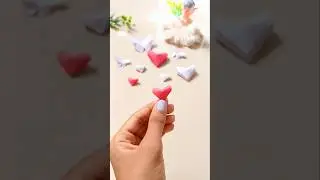 Diy easy origami mini hearts | origami | #shorts #shortsfeed