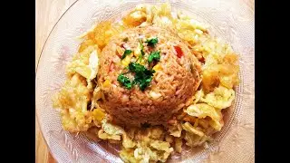 SWEET CORN FRIED RICE IN A CRISPY EGG NEST | CORN RICE WITH EGGS | CORN PULAO | TAWA RICE | HHoney