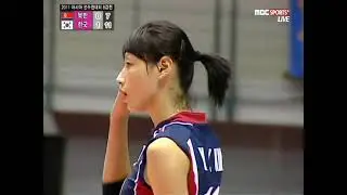 110921 2011아시아 여자배구선수권 대한민국vs북한 2세트