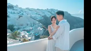 Whispers of Caldera Romance: Japanese Couple's Enchanted Drone Journey at Mystique Santorini
