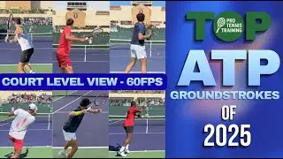 How ATP Pros Train Their Groundstrokes (Court-Level View) - 60fps