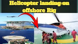 Chopper landing on offshore helipad#offshore#rig#drilling#helicopter