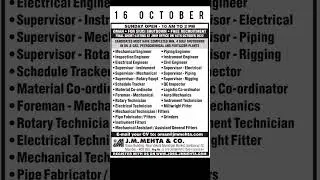 16 october OMAN vacancy update today best Consultancy mumbai #gulfjobs #assignmentabroadtimes
