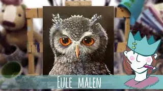Eule malen im Zeitraffer /  Owl  Painting Time Lapse + Relaxing Smooth Jazz / Lofi