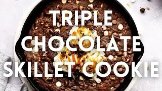 Triple Chocolate Skillet Cookie