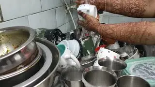 Washing Dishes Sound//South Indian Video My Daily Home Dishwashing Works//Motivational washing Video