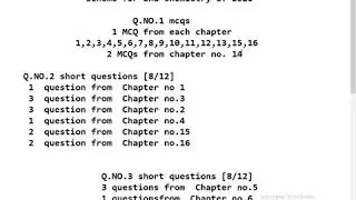 PAPER Scheme of chemistry 2nd year 2020 OF ALL PUNJAB BOARD     HOW TO GET HIGH MARKS