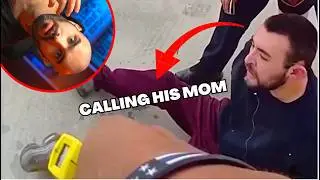 Grown Man Panics and Calls His Mom During Arrest