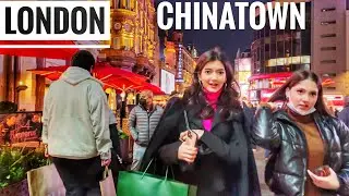 London Walk in the Evening. Chinatown, Leicester Square. London West End Walk. 4K HDR