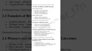 British Literature Periods & Founders | Fathers, Mothers & Firsts | TNSET NET TRB (PART 1)