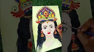 Beautiful 🙏🏻🌹Maa Durga Drawing 🌹✨#youtubeshorts #art #drawingtutorials #shortsfeed #painting #maa