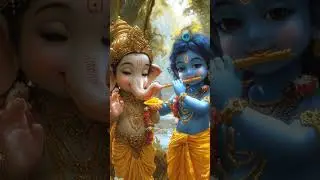 Cute Bal Krishna and Ganesha AI Animation | Divine Bhakti Status 2026✨🙏#shorts #trending #bhakti
