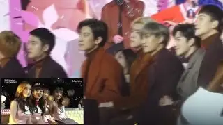 EXO reaction when RED VELVET appeared on screen @MMA 2016