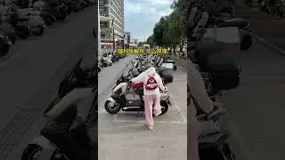 This short-legged girl's maneuver is amazing! 🤣😍 #motorcycle #femalerider