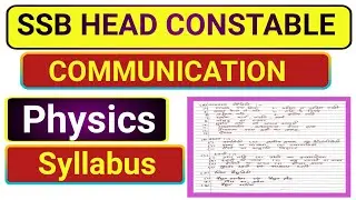 ssb head constable communication techincal syllabus. ssb hc communication physics syllabus