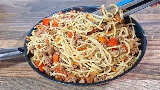 Очень вкусные спагетти, которые я просто обожаю! Невероятно вкусный рецепт пасты.