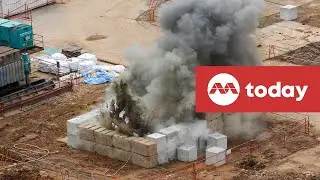 Residents' reaction to the controlled detonation of a WWII aerial bomb