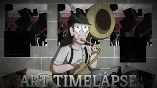 Art Timelapse - Germanic Greetings Guised to be Gruesome and Gut-Wrenching