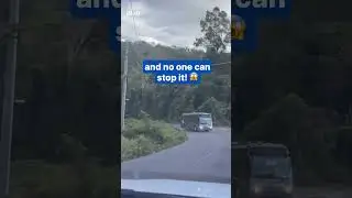 Out-of-control bus rolls down steep hill