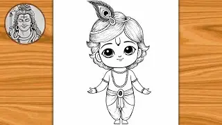 How to Draw Krishna | Krishna Drawing Easy and Beautiful | Best Krishna Drawing 