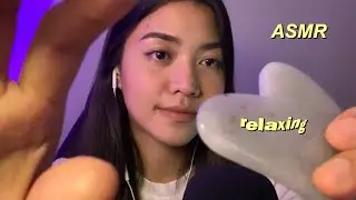 ASMR ⟡ trying gua sha stone on you | personal attention/face touching (in bahasa malaysia)