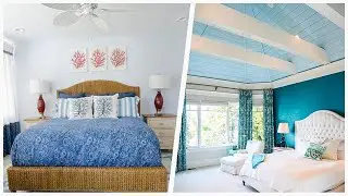 75 Coastal Bedroom With Blue Walls Design Ideas You'll Love 😊