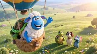 Baa Baa Blue Sheep&rsquo;s Balloon Ride | Colorful Animal Adventure Rhyme for Kids | Nursery Rhymes