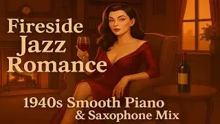 Cozy Fireside Jazz & Wine 🍷 | 1940s Smooth Piano & Saxophone Mix – 1 Hour Romantic Lounge