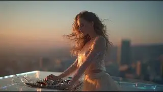 Rooftop Techno in Warm Sunset Mood