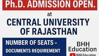 Ph.D admission opened  at #curaj   Central University of Rajasthan #phd #2025