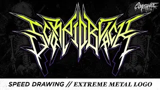 Speed Drawing // Extreme Metal Logo - Scorpio Black