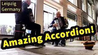 AMAZING ACCORDION DUET! 1/4 Nelu and Stefan play amazing accordion music Leipzig, Germany #accordion